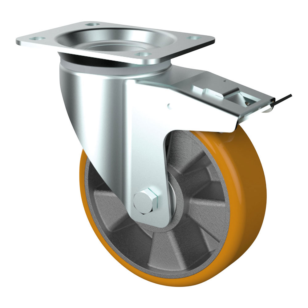Roulette design diamètre 90 mm avec frein - Roulette pour meuble 